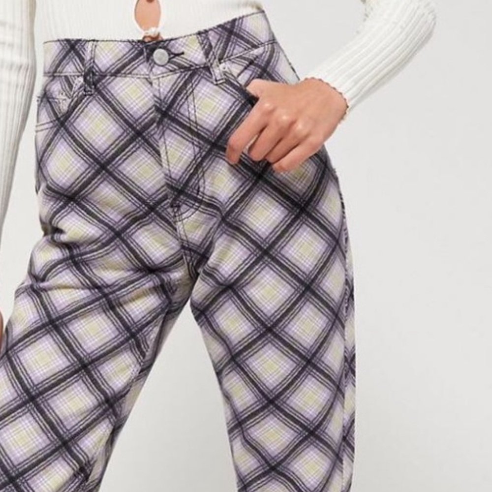 BDG checkered slim straight jeans size 27
